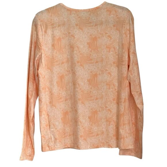 Hang Ten Women's XL Orange Floral Long Sleeve Top UPF 50+ Quick Dry - Picture 4 of 7
